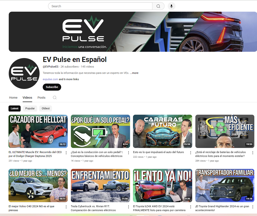 EV Pulse Spanish Channel - Vehículos Eléctricos